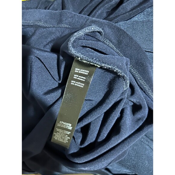 Chico’s Travelers Women’s NWT 2Pc Set Size 3/XL Top+Size 1/M Pants Grommet Navy - Picture 10 of 10